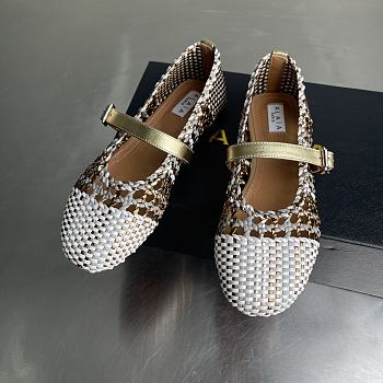 Alaia color-blocked woven shoes 02