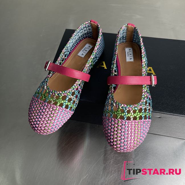 Alaia color-blocked woven shoes 01 - 1