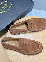 Prada 2025 bleached suede loafers in brown - 6