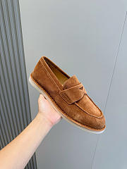 Prada 2025 bleached suede loafers in brown - 4
