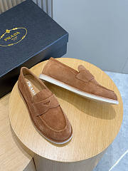 Prada 2025 bleached suede loafers in brown - 2