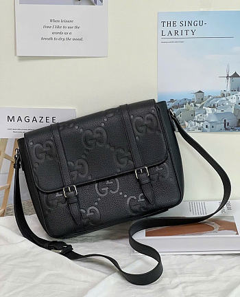 Gucci GG jumbo medium messeger bag in black