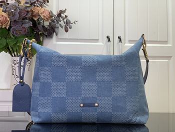 Louis Vuitton Vagabond Hobo Bag Denim Blue