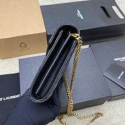 YSL Cassandre Matelassé Chain Wallet In Black Lambskin - 6