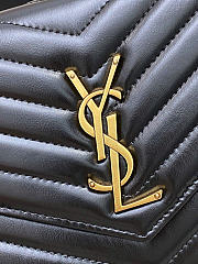 YSL Cassandre Matelassé Chain Wallet In Black Lambskin - 5