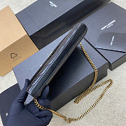 YSL Cassandre Matelassé Chain Wallet In Black Lambskin - 4