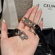 Celine Triomphe Arch Women's Stretch Belt 1.8 cm In Black silver hardware 01 - 6