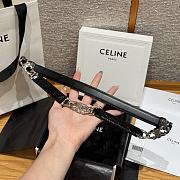 Celine Triomphe Arch Women's Stretch Belt 1.8 cm In Black silver hardware 01 - 4