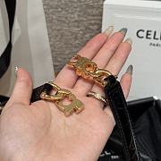 Celine Triomphe Arch Women's Stretch Belt 1.8 cm In Black gold hardware 01 - 5
