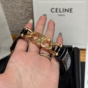 Celine Triomphe Arch Women's Stretch Belt 1.8 cm In Black gold hardware 01 - 4
