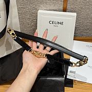 Celine Triomphe Arch Women's Stretch Belt 1.8 cm In Black gold hardware 01 - 2