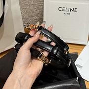 Celine Triomphe Arch Women's Stretch Belt 1.8 cm In Black gold hardware - 1