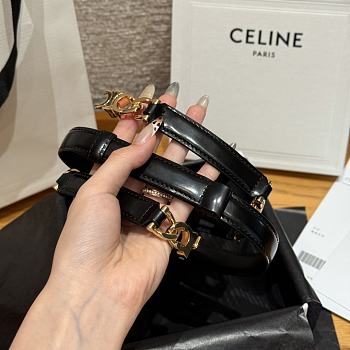 Celine Triomphe Arch Women's Stretch Belt 1.8 cm In Black gold hardware