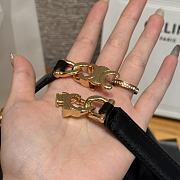Celine Triomphe Arch Women's Stretch Belt 1.8 cm In Black gold hardware - 5