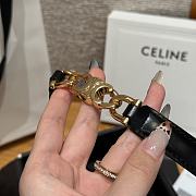 Celine Triomphe Arch Women's Stretch Belt 1.8 cm In Black gold hardware - 2