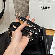 Celine Triomphe Arch Women's Stretch Belt 1.8 cm In Black Silver hardware - 5