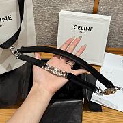 Celine Triomphe Arch Women's Stretch Belt 1.8 cm In Black Silver hardware - 2