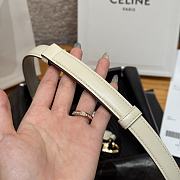 Celine Triomphe Arch Women's Stretch Belt 1.8 cm In White - 6