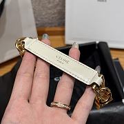 Celine Triomphe Arch Women's Stretch Belt 1.8 cm In White - 5