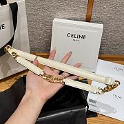 Celine Triomphe Arch Women's Stretch Belt 1.8 cm In White - 2