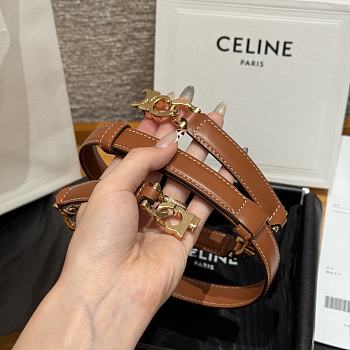 Celine Triomphe Arch Women's Stretch Belt 1.8 cm In Brown