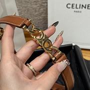 Celine Triomphe Arch Women's Stretch Belt 1.8 cm In Brown - 4