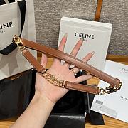 Celine Triomphe Arch Women's Stretch Belt 1.8 cm In Brown - 3