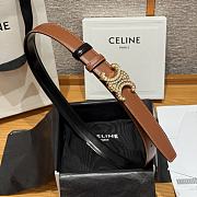 Celine Triomphe Classic Reversible Belt 2.5 cm In Black/Brown - 6
