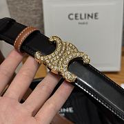 Celine Triomphe Classic Reversible Belt 2.5 cm In Black/Brown - 5