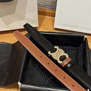 Celine Triomphe Classic Reversible Belt 2.5 cm In Black/Brown - 4
