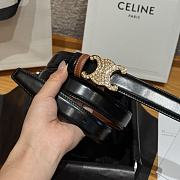 Celine Triomphe Classic Reversible Belt 2.5 cm In Black/Brown - 2