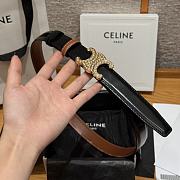 Celine Triomphe Classic Reversible Belt 2.5 cm In Black/Brown - 3