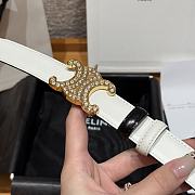 Celine Triomphe Classic Reversible Belt 2.5 cm In Black/White - 5