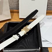 Celine Triomphe Classic Reversible Belt 2.5 cm In Black/White - 4