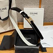 Celine Triomphe Classic Reversible Belt 2.5 cm In Black/White - 3