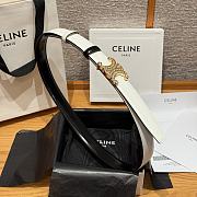 Celine Triomphe Classic Reversible Belt 2.5 cm In Black/White - 2