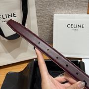 Celine Triomphe Classic Reversible Belt 2.5 cm In Burgundy/White - 5