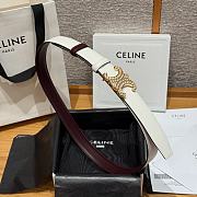 Celine Triomphe Classic Reversible Belt 2.5 cm In Burgundy/White - 3