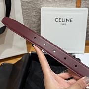 Celine Triomphe Classic Reversible Belt 2.5 cm In Burgundy/Pink - 2