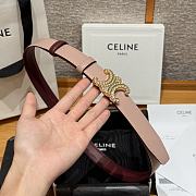 Celine Triomphe Classic Reversible Belt 2.5 cm In Burgundy/Pink - 4