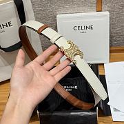 Celine Triomphe Classic Reversible Belt 2.5 cm In Brown/White - 6