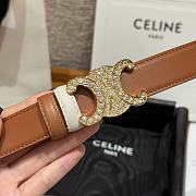 Celine Triomphe Classic Reversible Belt 2.5 cm In Brown/White - 3