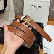 Celine Triomphe Classic Reversible Belt 2.5 cm In Brown/White - 5