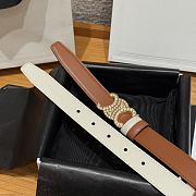 Celine Triomphe Classic Reversible Belt 2.5 cm In Brown/White - 2