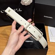 Chanel Twisted Pin Buckle Belt 3 cm In White - 6