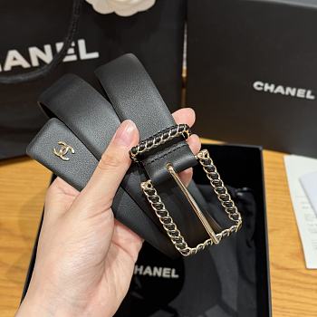 Chanel Twisted Pin Buckle Belt 3 cm In Full Black