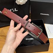 Chanel Twisted Pin Buckle Belt 3 cm In Red - 6