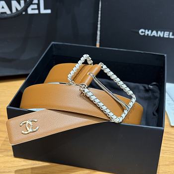 Chanel Twisted Pin Buckle Belt 3 cm In Brown