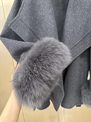 Max Mara Autumn/Winter Wool Coat with Detachable White Fox Fur Cuffs 02 - 6