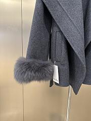 Max Mara Autumn/Winter Wool Coat with Detachable White Fox Fur Cuffs 02 - 2